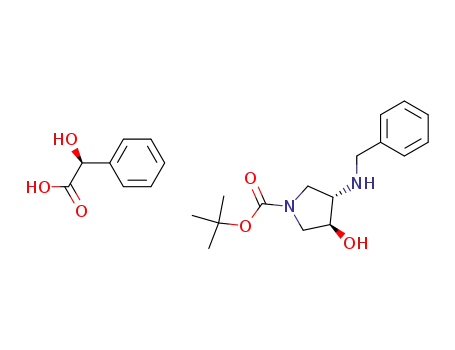 (3S,4S)-3-benzylamino-4-hydroxy-pyrrolidine-1-carboxylic acid tert-butyl ester (+)-mandelic acid salt