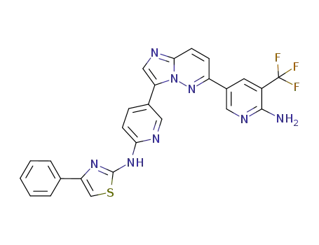5-(3-(6-(4-phenylthiazol-2-ylamino)pyridin-3-yl)imidazo[1,2-b]pyridazin-6-yl)-3-trifluoromethylpyridin-2-ylamine