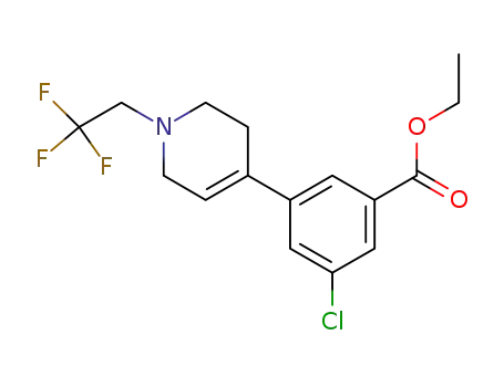 Molecular Structure of 1095274-73-9 (ethyl 3-chloro-5-[1-(2,2,2-trifluoroethyl)-1,2,3,6-tetrahydro-4-pyridinyl]benzoate)