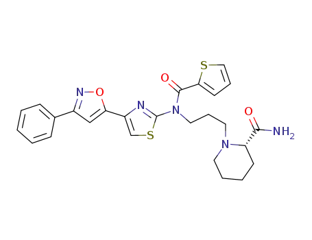 (S)-1-(3-(N-(4-(3-phenylisoxazol-5-yl)thiazol-2-yl)thiophene-2-carboxamido)propyl)piperidine-2-carboxamide