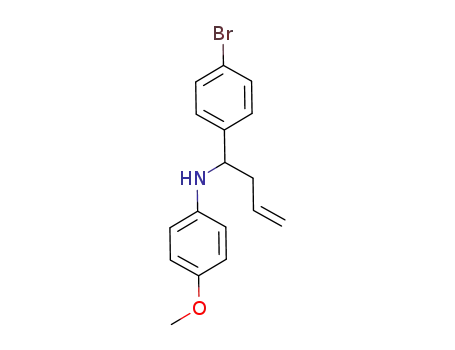Molecular Structure of 736172-42-2 (N-(1-(4-bromophenyl)but-3-en-1-yl)-4-methoxybenzenamine)