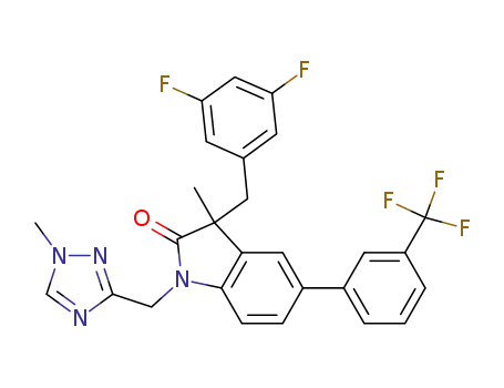 3-(3,5-difluorobenzyl)-3-methyl-1-[(1-methyl-1H-1,2,4-triazol-3-yl)methyl]-5-[3-(trifluoromethyl)phenyl]-1,3-dihydro-2H-indol-2-one