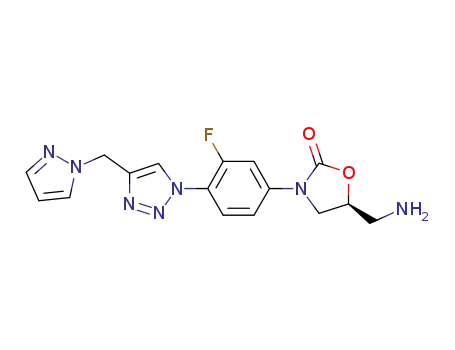 5-aminomethyl-3-[3-fluoro-4-(4-pyrazol-1-ylmethyl-[1,2,3]triazol-1-yl)-phenyl]-oxazolidin-2-one