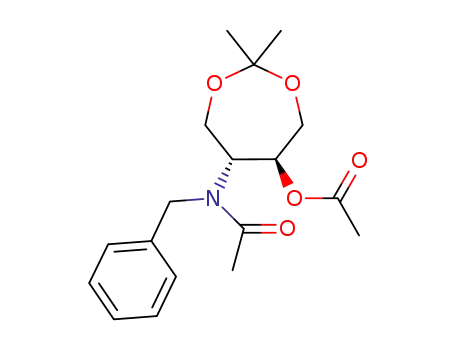 Molecular Structure of 1036765-72-6 ((5S,6R)-6-(N-benzylacetamido)-2,2-dimethyl-1,3-dioxepan-5-yl acetate.)