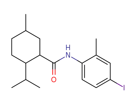 Molecular Structure of 849705-47-1 (Cyclohexanecarboxamide,
N-(4-iodo-2-methylphenyl)-5-methyl-2-(1-methylethyl)-)