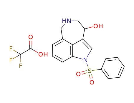 Molecular Structure of 1059130-77-6 (1-(phenylsulfonyl)-3,4,5,6-tetrahydro-1H-azepino[5,4,3-cd]indol-3-ol trifluoroacetate)
