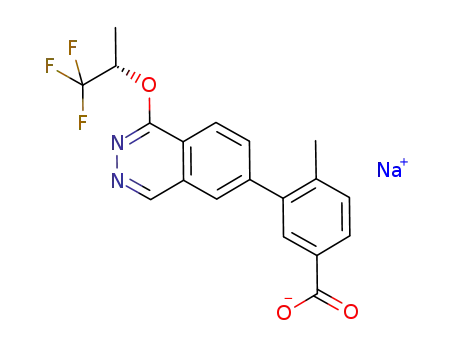 Molecular Structure of 1114530-30-1 (sodium (S)-4-methyl-3-[1-(2,2,2-trifluoro-1-methylethoxy)phthalazin-6-yl]benzoate)