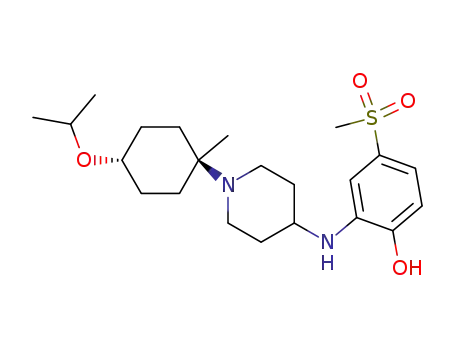 Molecular Structure of 1134198-17-6 (2-[(1-{trans-1-methyl-4-[(1-methylethyl)oxy]cyclohexyl}-4-piperidinyl)amino]-4-(methylsulfonyl)phenol)
