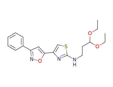 Molecular Structure of 1006872-77-0 (N-(3,3-diethoxypropyl)-4-(3-phenylisoxazol-5-yl)thiazol-2-amine)
