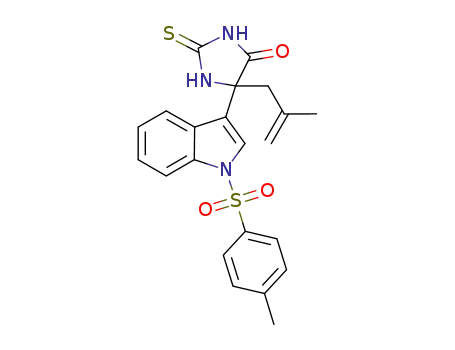 Molecular Structure of 1051925-11-1 (5-(2-methylallyl)-2-thioxo-5-(1-tosyl-1H-indol-3-yl)imidazolidin-4-one)