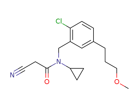 N-({2-chloro-5-[3-(methyloxy)propyl]phenyl}methyl)-2-cyano-N-cyclopropylacetamide