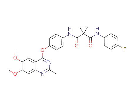 Molecular Structure of 849218-00-4 (N-(4-fluorophenyl)-N'-(4-{[2-methyl-6,7-bis(methyloxy)quinazolin-4-yl]oxy}phenyl)cyclopropane-1,1-dicarboxamide)