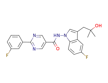 2-(3-fluoro-phenyl)-pyrimidine-5-carboxylic acid [5-fluoro-3-(2-hydroxy-2-methyl-propyl)-indol-1-yl]-amide