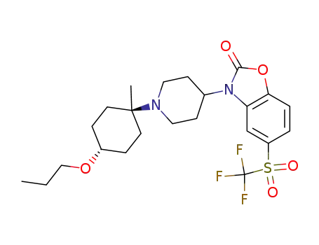 3-{1-[trans-1-methyl-4-(propyloxy)cyclohexyl]-4-piperidinyl}-5-[(trifluoromethyl)sulfonyl]-1,3-benzoxazol-2(3H)-one