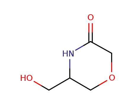 Molecular Structure of 1073338-64-3 (5-HYDROXYMETHYL-MORPHOLIN-3-ONE)