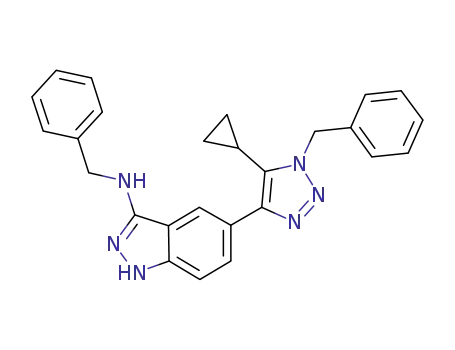 N-benzyl-5-(1-benzyl-5-cyclopropyl-1H-1,2,3-triazol-4-yl)-1H-indazol-3-amine