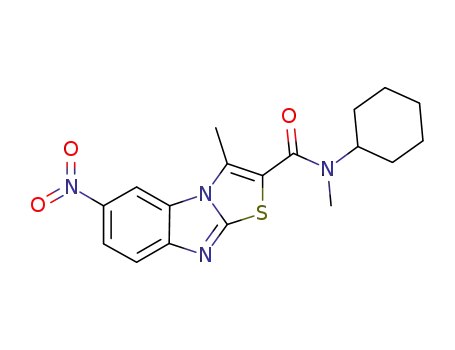 Molecular Structure of 299900-46-2 (N-cyclohexyl-N,3-dimethyl-6-nitrothiazolo[3,2-a]benzoimidazole-2-carboxamide)