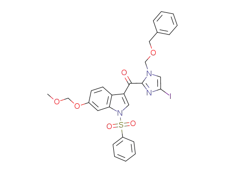 (1-benzenesulfonyl-6-methoxymethoxy-1H-indol-3-yl)-[1-benzyloxymethyl-4-iodo-1H-imidazol-2-yl]-methanone