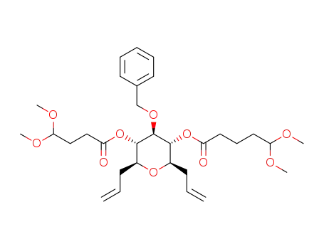 (2R,3R,4S,5S,6S)-2,6-diallyl-4-(benzyloxy)-5-(4,4-dimethoxybutanoyloxy)-tetrahydro-2H-pyran-3-yl 5,5-dimethoxypentanoate