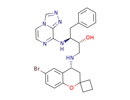 (2R,3,S)-3-([1,2,4]triazolo[4,3-a]pyrazin-8-ylamino)-1-((R)-6-bromo-2,2-spirocyclobutanechroman-4-ylamino)-4-phenylbutan-2-ol