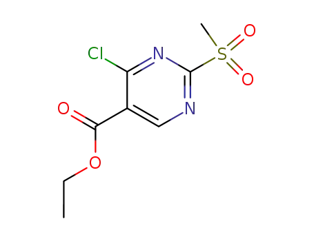 Molecular Structure of 98490-76-7 (4-Chloro-2-methanesulfinyl-pyrimidine-5-carboxylic acid ethyl ester)