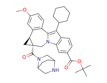 tert-butyl (1aR,12bS)-8-cyclohexyl-1a-(2,5-diazabicyclo[2.2.2]oct-2-ylcarbonyl)-11-methoxy-1,1a,2,12b-tetrahydrocyclopropa[d]indolo[2,1-a][2]benzazepine-5-carboxylate