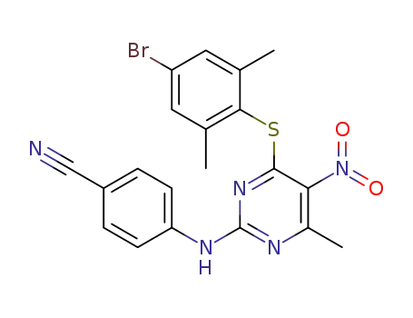 4-(4-(4-bromo-2,6-dimethylphenylthio)-6-methyl-5-nitropyrimidin-2-ylamino)benzonitrile