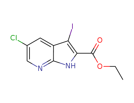 ETHYL 5-CHLORO-3-IODO-1H-PYRROLO[2,3-B]PYRIDINE-2-CARBOXYLATE