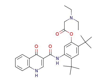 Molecular Structure of 943316-05-0 ([5-[(4-oxo-1H-quinolin-3-yl)carbonylamino]-2,4-ditert-butyl-phenyl] 2-diethylaminoacetate)
