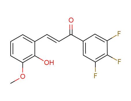Molecular Structure of 1036204-88-2 ((E)-3-(2-hydroxy-3-methoxyphenyl)-1-(3,4,5-trifluorophenyl)-2-propen-1-one)
