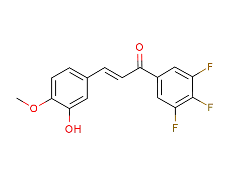 Molecular Structure of 1036204-85-9 ((E)-3-(3-hydroxy-4-methoxyphenyl)-1-(3,4,5-trifluorophenyl)-2-propen-1-one)