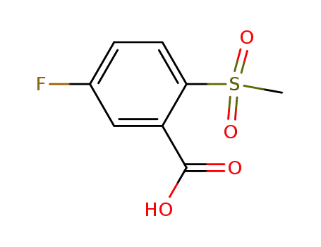 Molecular Structure of 773873-55-5 (5-FLUORO-2-(METHYLSULFONYL)BENZOICACID)