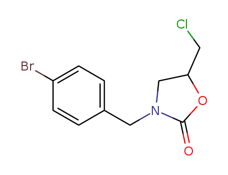Molecular Structure of 1095990-24-1 (3-(4-bromobenzyl)-5-(chloromethyl)-1,3-oxazolidin-2-one)