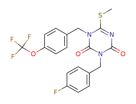 3-(4-fluoro-benzyl)-6-methylsulfanyl-1-(4-trifluoromethoxy-benzyl)-1H-[1,3,5]triazine-2,4-dione