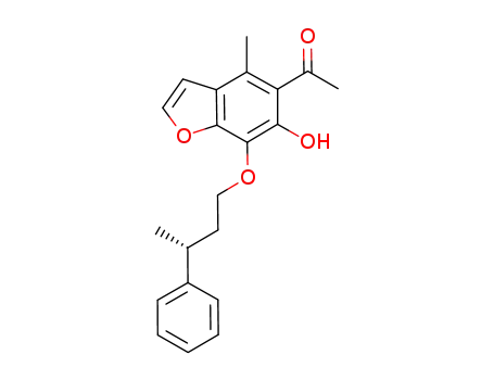 5-acetyl-6-hydroxy-4-methyl-7-[3-R-(3-(phenyl)butoxy)]benzofuran