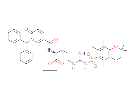 tert-butyl (2S)-2-({[1-(diphenylmethyl)-6-oxo-1,6-dihydropyridin-3-yl]carbonyl}amino)-5-{[(2,2,5,7,8-pentamethyl-3,4-dihydro-2H-chromen-6-yl)sulfonyl]carbamimidamido}pentanoate
