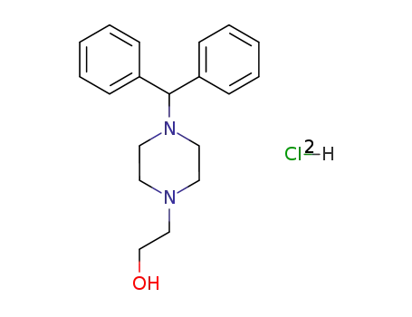 Molecular Structure of 108983-83-1 (4-(DIPHENYLMETHYL)-1-PIPERAZINEETHANOL DIHYDROCHLORIDE)
