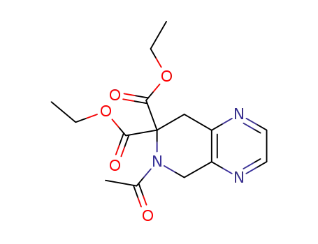 Molecular Structure of 264623-82-7 (Pyrido[3,4-b]pyrazine-7,7(6H)-dicarboxylic acid, 6-acetyl-5,8-dihydro-, 7,7-diethyl ester)