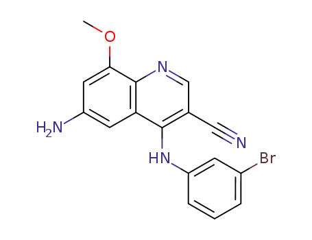 3-Quinolinecarbonitrile, 6-amino-4-[(3-bromophenyl)amino]-8-methoxy-