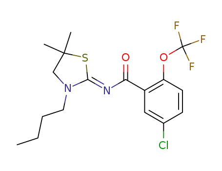 N-[(2Z)-3-butyl-5,5-dimethyl-1,3-thiazolidin-2-ylidene]-5-chloro-2-(trifluoromethoxy)benzamide