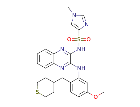 N-(3-{[5-methoxy-2-(tetrahydro-2H-thiopyran-4-ylmethyl)phenyl]amino}quinoxalin-2-yl)-1-methyl-1H-imidazole-4-sulfonamide