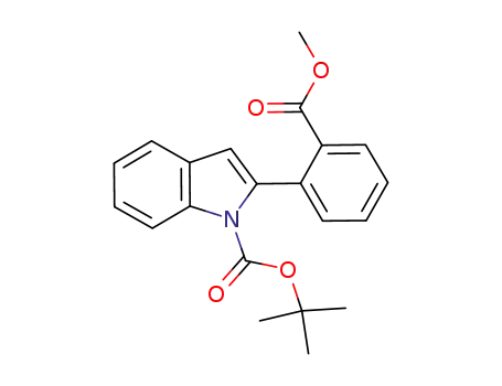 Molecular Structure of 1095343-62-6 (methyl 2-[1-(tert-butoxycarbonyl)-1H-indol-2-yl]benzoate)