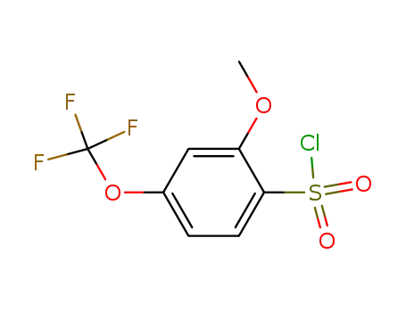 Molecular Structure of 905077-08-9 (Benzenesulfonyl chloride, 2-methoxy-4-(trifluoromethoxy)-)