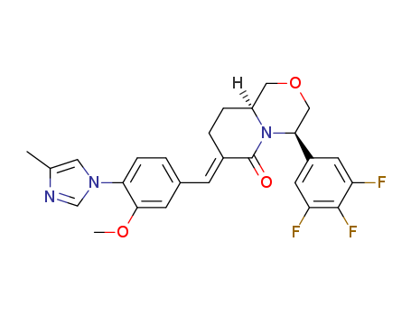 hexahydro-7-[[3-methoxy-4-(4-methyl-1H-imidazol-1-yl)phenyl]methylene]-4-(3,4,5-trifluorophenyl)-(4R,7E,9aS)-Pyrido[2,1-c][1,4]oxazin-6(1H)-one