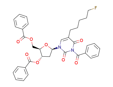 Molecular Structure of 1037176-14-9 (3-N-benzoyl-3',5'-di-O-benzoyl-5-(5-fluoropentyl)-2'-deoxyuridine)