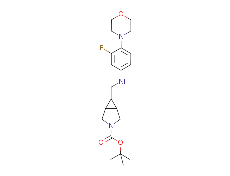 Molecular Structure of 850808-45-6 (3-Azabicyclo[3.1.0]hexane-3-carboxylic acid,
6-[[[3-fluoro-4-(4-morpholinyl)phenyl]amino]methyl]-, 1,1-dimethylethyl
ester)