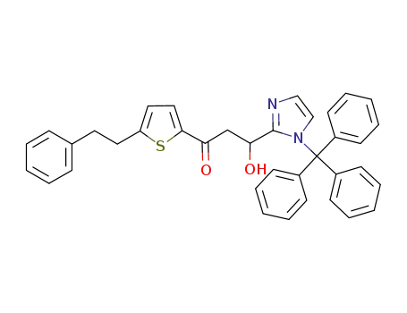 3-hydroxy-1-(5-phenethylthiophen-2-yl)-3-(1-trityl-1H-imidazol-2-yl)propan-1-one