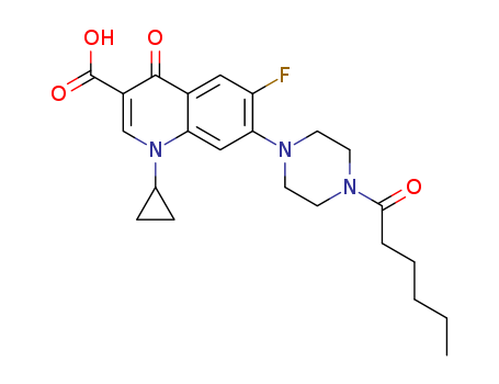 3-Quinolinecarboxylic acid, 1-cyclopropyl-6-fluoro-1,4-dihydro-4-oxo-7-[4-(1-oxohexyl)-1-piperazinyl]-