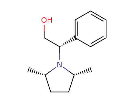 Molecular Structure of 205442-92-8 ((2S)-2-(2R,5S)-2,5-dimethyltetrahydro-1H-1-pyrrolyl-2-phenylethan-1-ol)