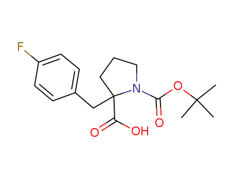 Molecular Structure of 706806-64-6 (BOC-(R)-ALPHA-(4-FLUOROBENZYL)-PROLINE)